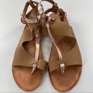 4/$50 Rebel footwear tan rose gold size 9.5 sandal